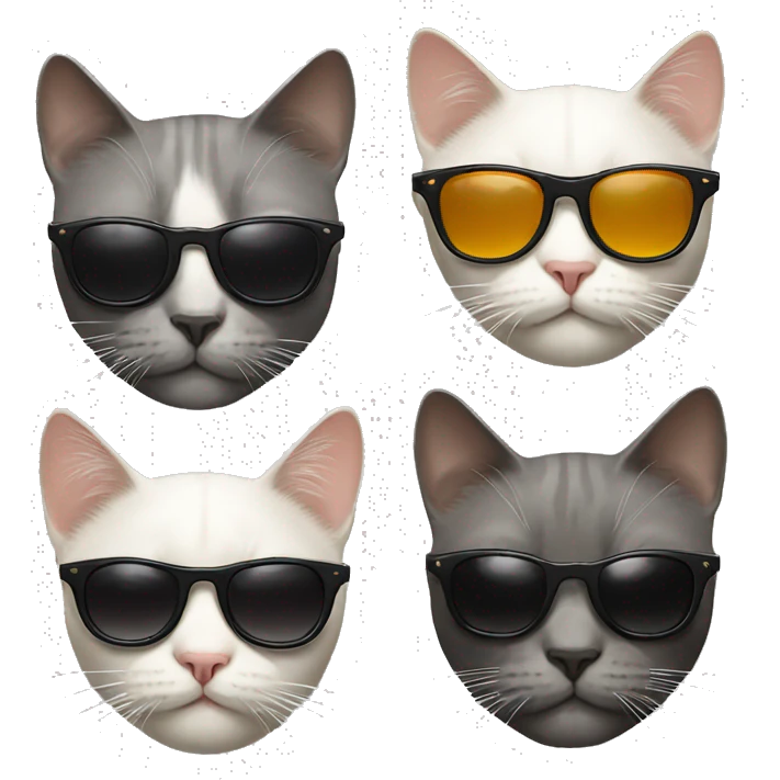 6 cool cats wearing sunglasses emoji