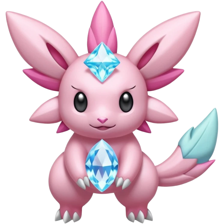 Shiny pastel Diancie-Palkia-Amaura-Aurorus-aesthetic-fusion emoji