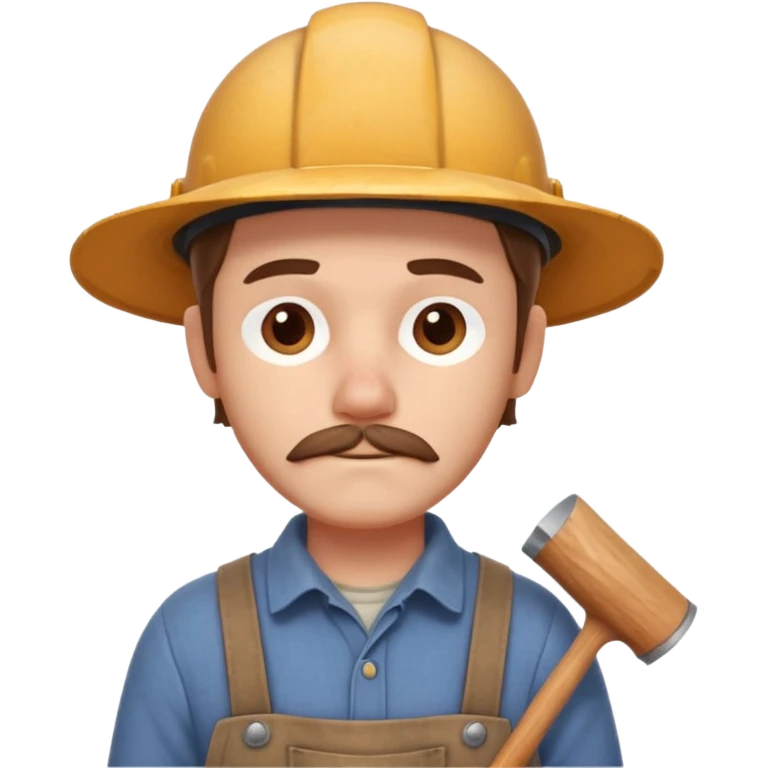 rustic carpenter portrait, head and shoulders only, wood dust on shoulders, rolled-up shirt collar, calm craftsman expression, warm workshop vibe, 3D cartoon, mobile game icon style, clean background, no text, no watermark
 emoji