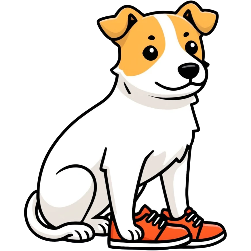 Perro con zapatos  emoji