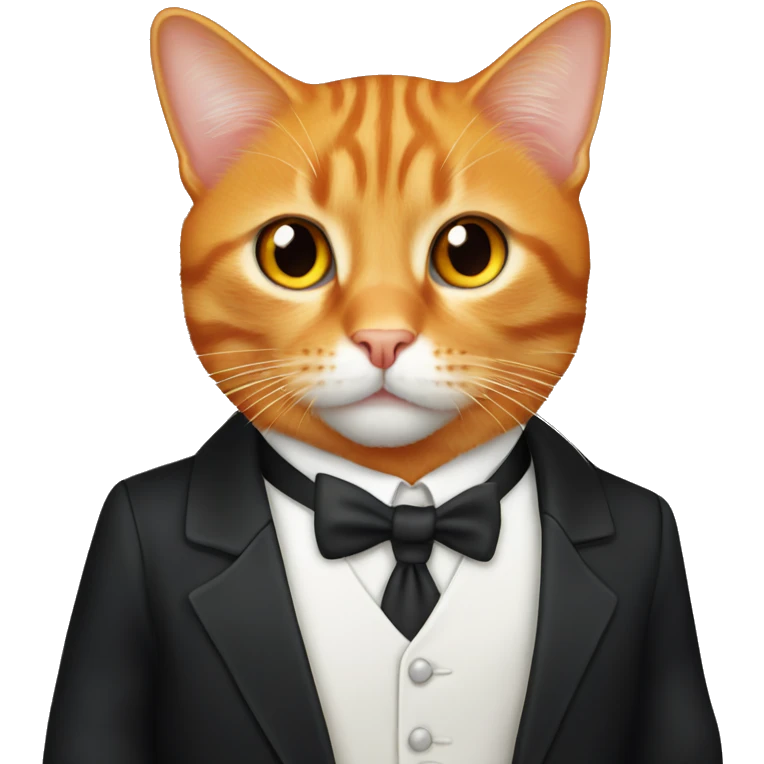 Orange tabby cat in tuxedo emoji