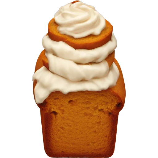 Pumpkin bread with frosting emoji