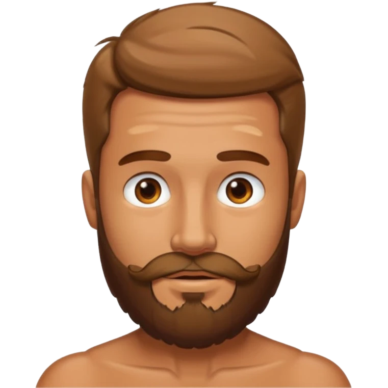 Hombre marrón bronceado con la pelada sin broncear y barba emoji