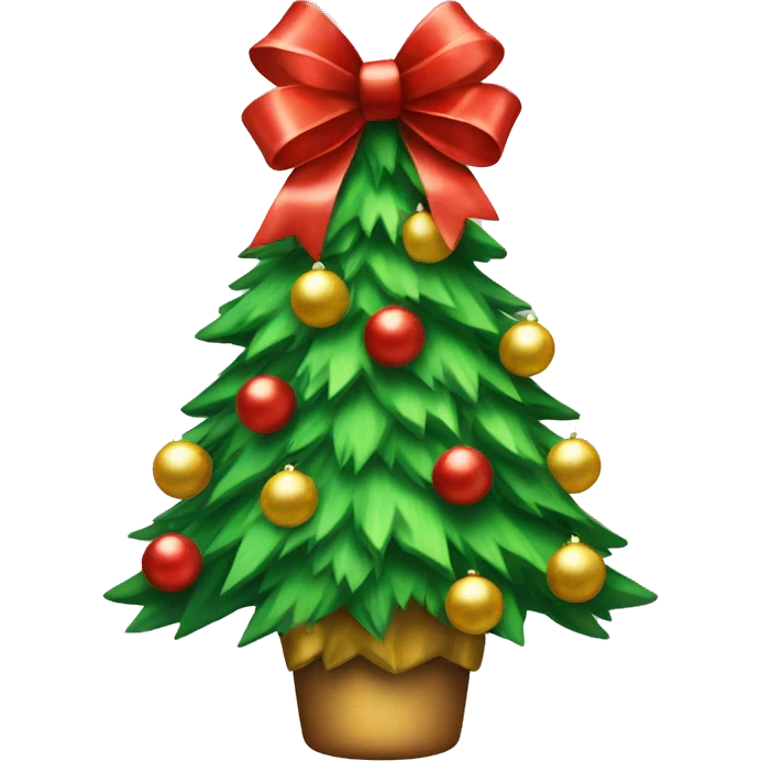 Christmas tree with bows decorations emoji