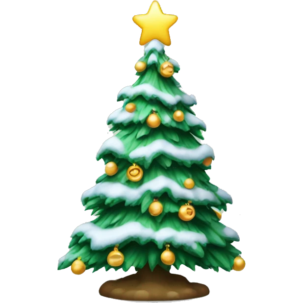 christmas tree with snow emoji
