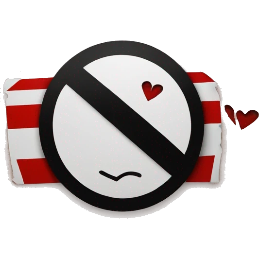 No entry sign with broken heart  emoji