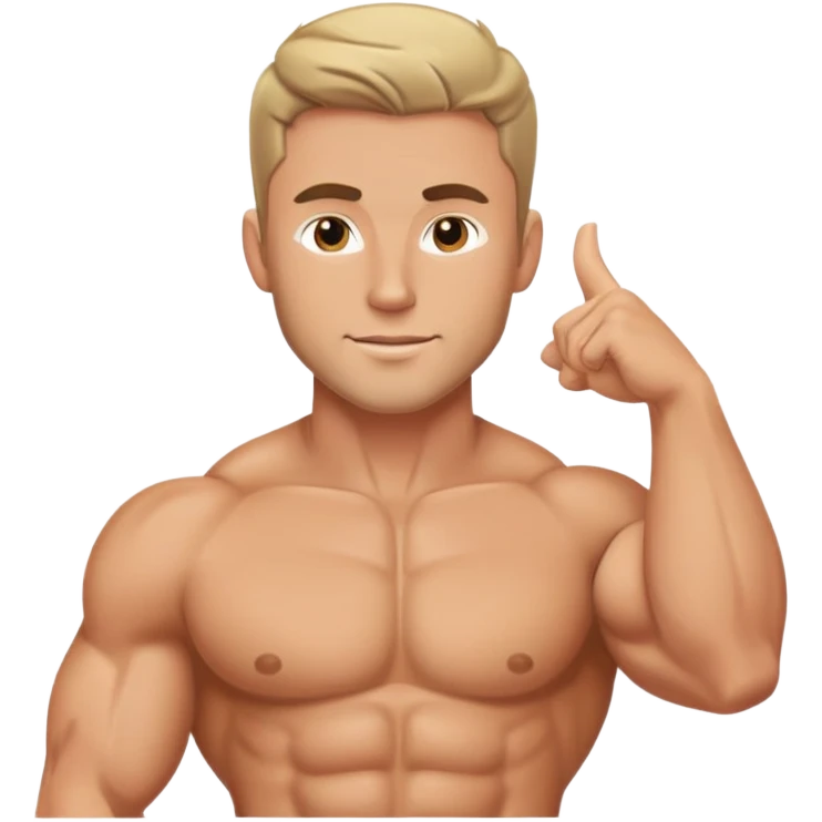 Muscular Caucasian gay man wearing a bikini emoji