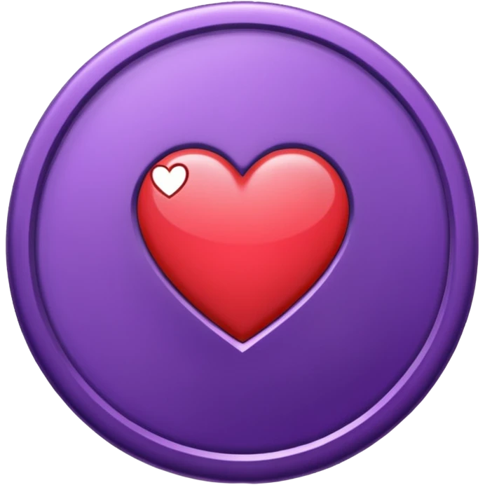 purple coin with one heart emoji