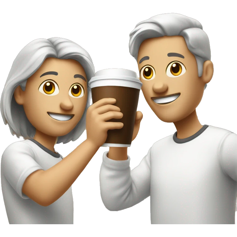 toasting with two cups of cofee emoji