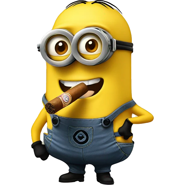 a minion with a lit cigar emoji
