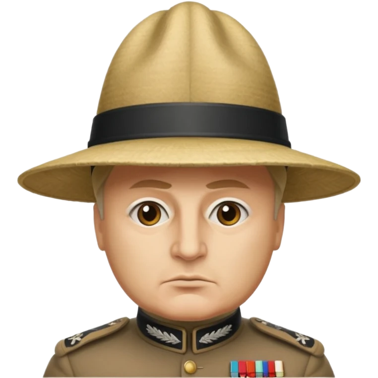Mussolini com chapéu de penacho emoji