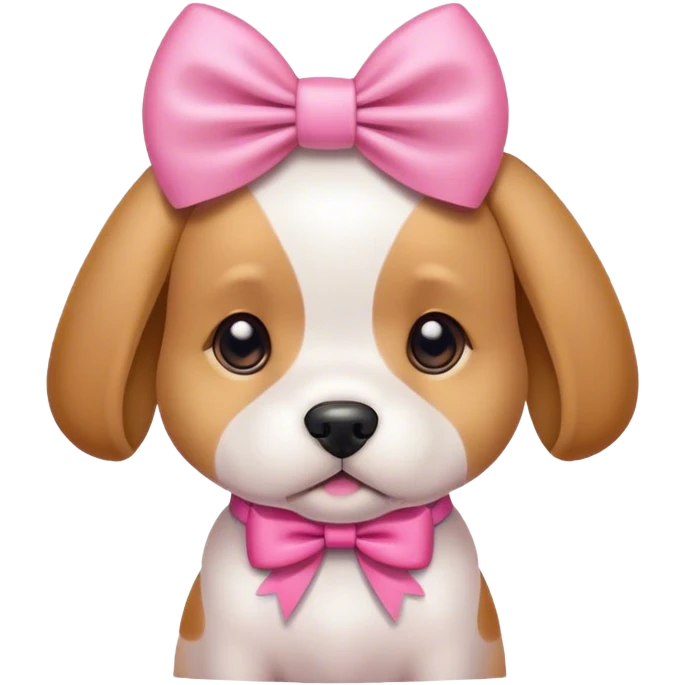 Dog with pink bow  emoji