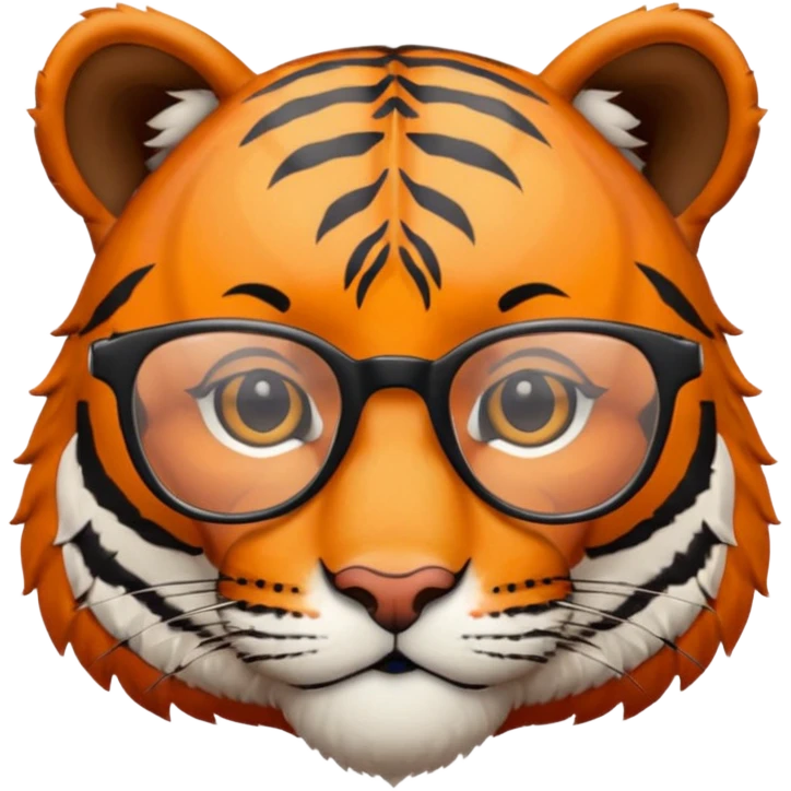tête tigre avec lunette emoji