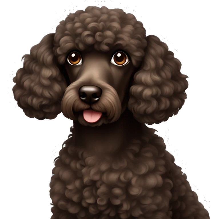 A dark brown poodle  emoji