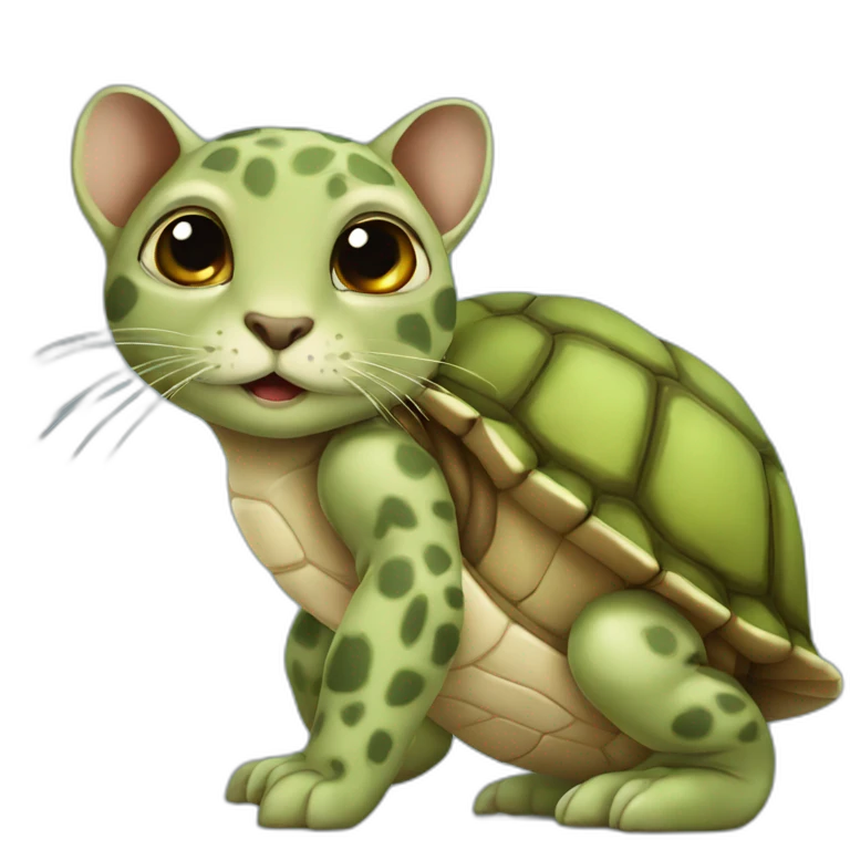 Tortue sur un chat emoji
