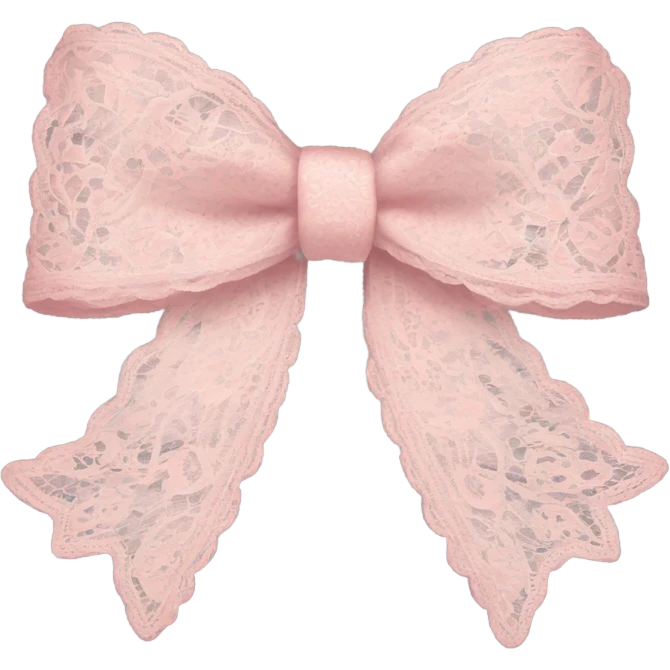 light pink lace bow emoji