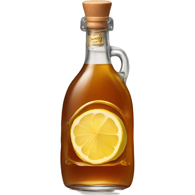Bourbon bottle with ginger, Lemon and Honey emoji