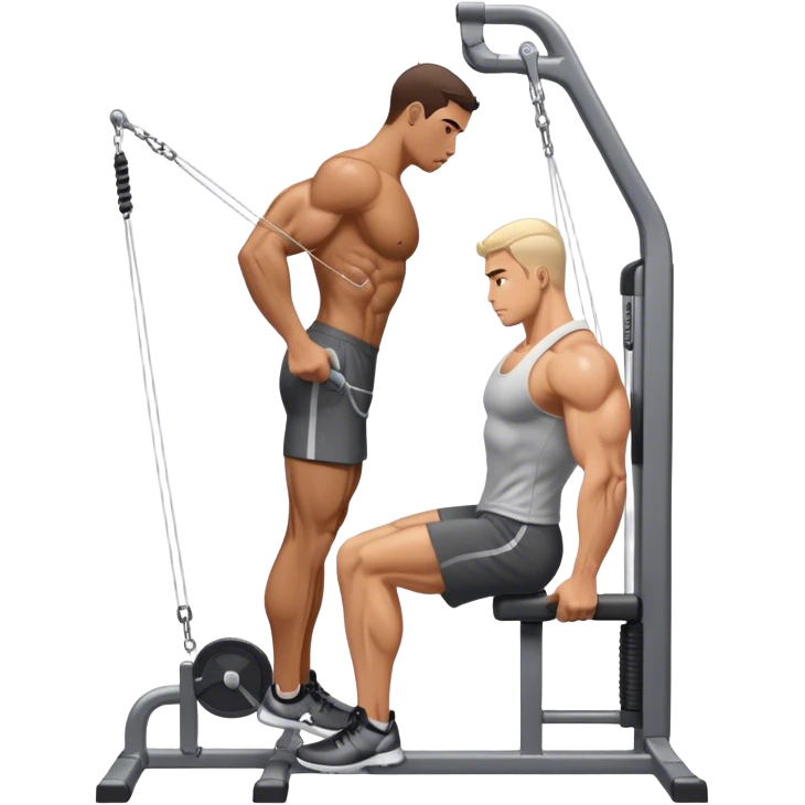 side-view man cable-machine tricep-pushdown emoji