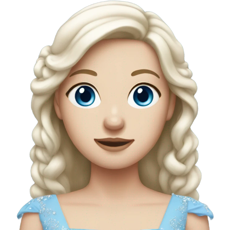 white girl in a blue wedding dress emoji