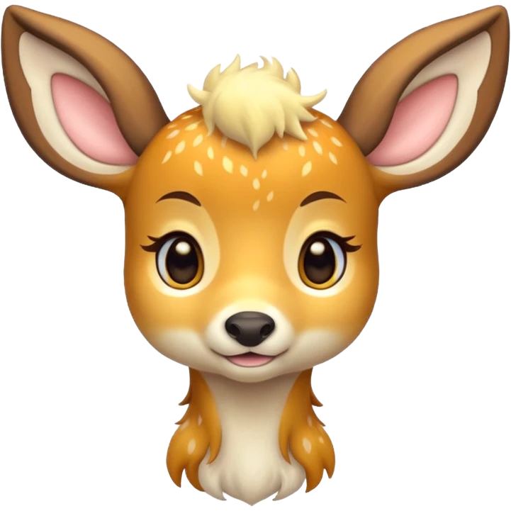 Bambi deer cute, yellow and white emoji