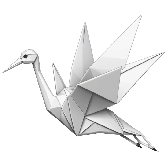 Outline of an origami paper crane  emoji