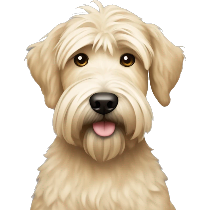 pretty woman blonde hair blue eyes hugging a soft coated wheaten terrier dog emoji