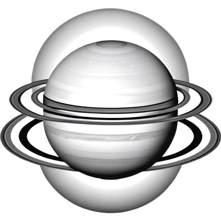 Black and white outline saturn emoji