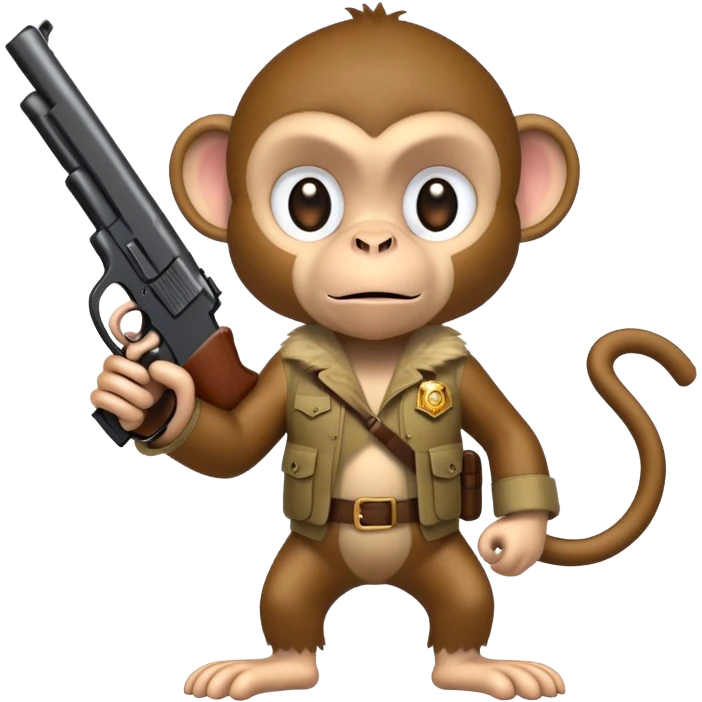 Monkey and a gun emoji