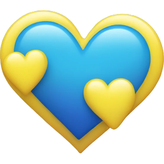 Yellow and blue ombré heart emoji