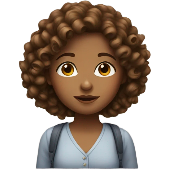 Girl with brown curly hair emoji