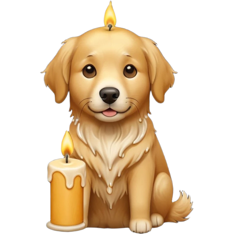 candle-holding dog emoji