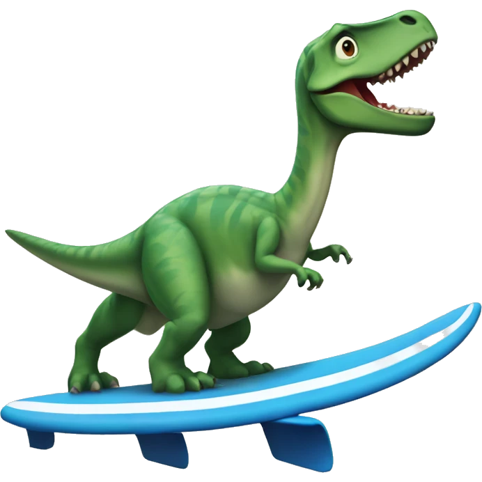 Dinosaurio surfeando emoji