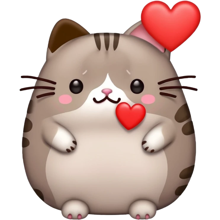 sad pusheen red heard emoji