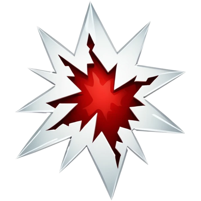 Broken white glass shards with blood splattered around it  emoji