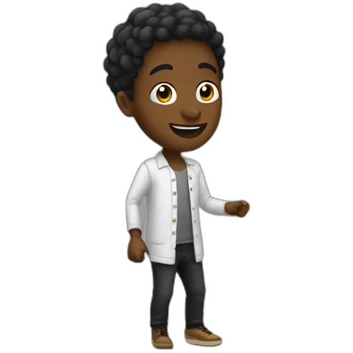Un garçon noir qui chantebune chanson emoji