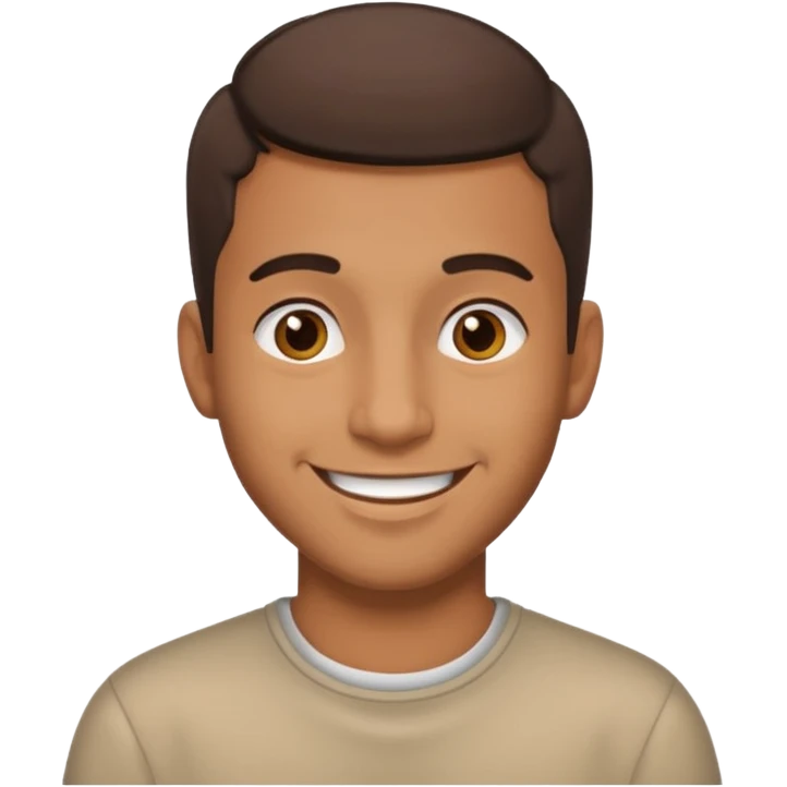 A brown man  happy  his hair cut up emoji