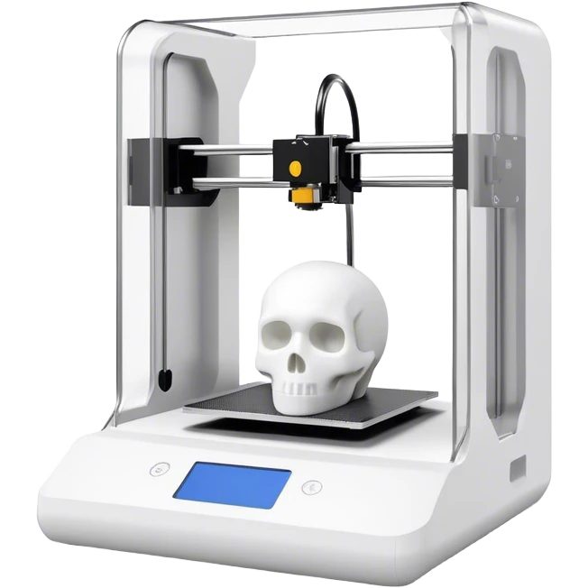3D printing, sculpture inside 3D printer, printed object in progress, modern design, minimalistic, on a white background, no extra details. emoji