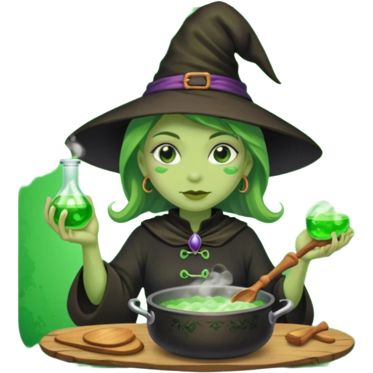 green witch cooking potion emoji