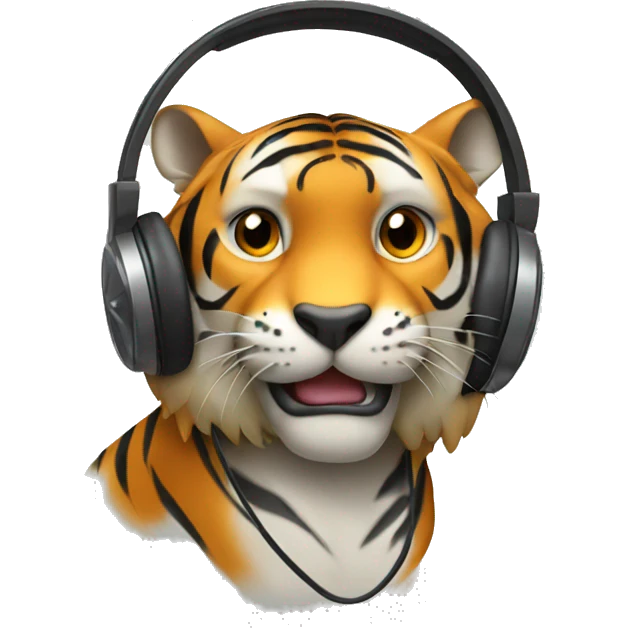 Tiger with headphones  emoji