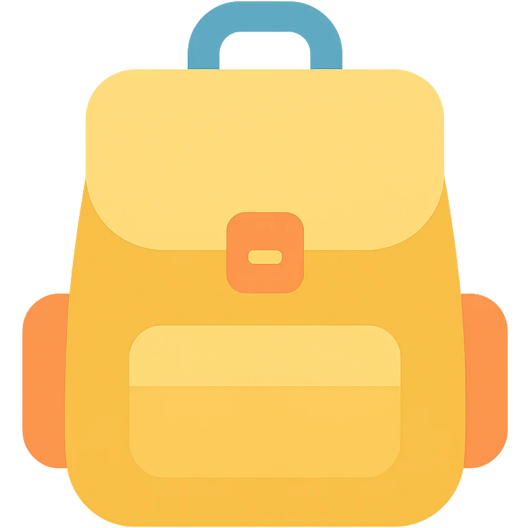backpack icon, color filled, modern and friendly emoji