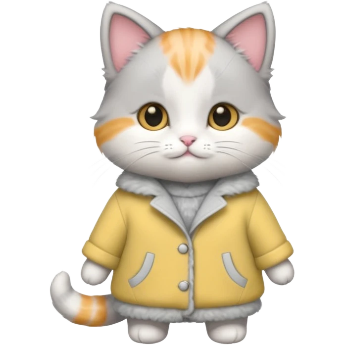 cute baby cat with a outfit emoji