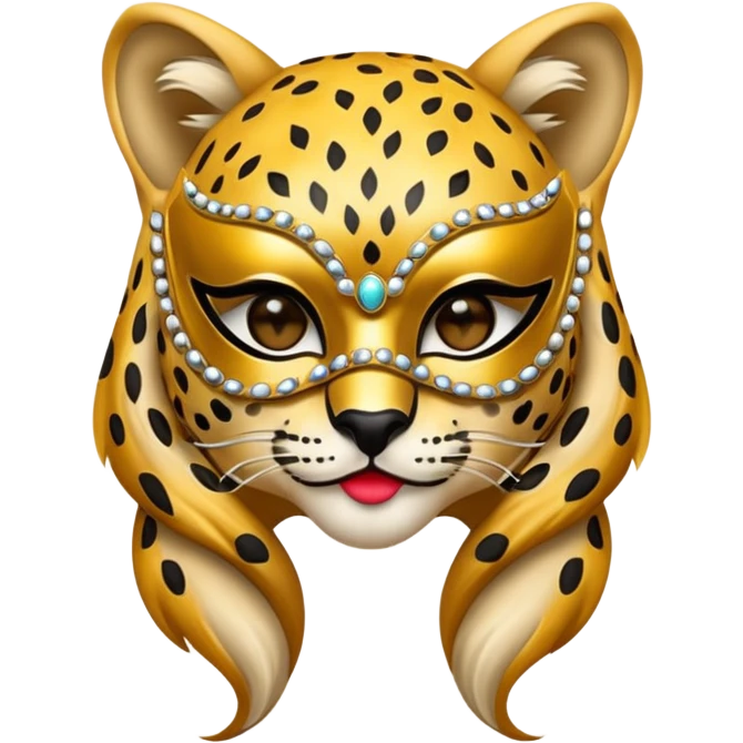 cheetah with glamorous masquerade mask emoji