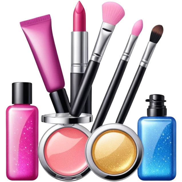 few beauty products and sparkles emoji