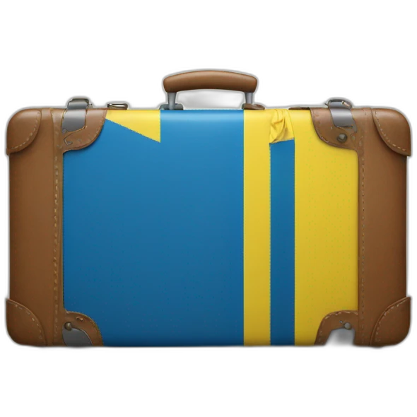 suitcase with ukrainian flag emoji