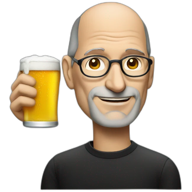 Steve jobs having a beer emoji