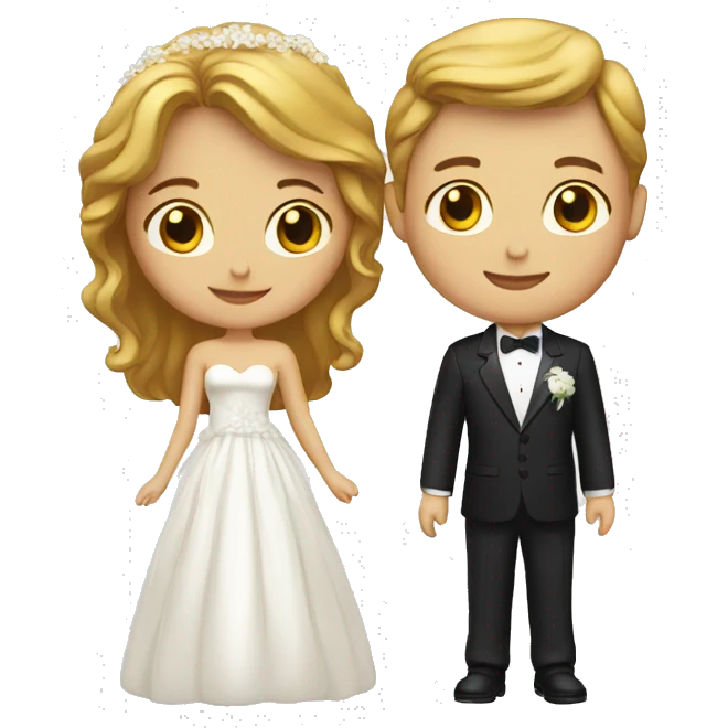 a white couple marry emoji