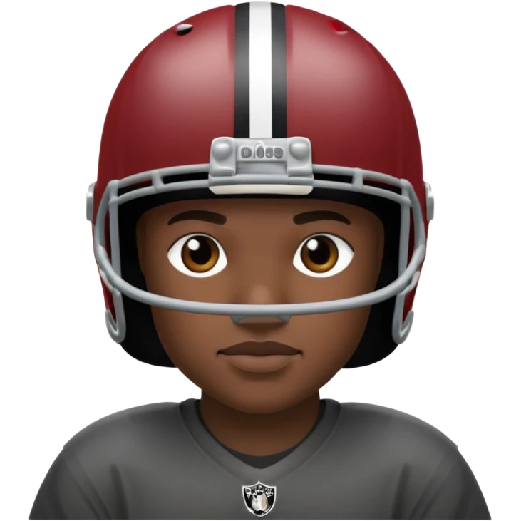 Wearing an Oakland raider helmet  emoji