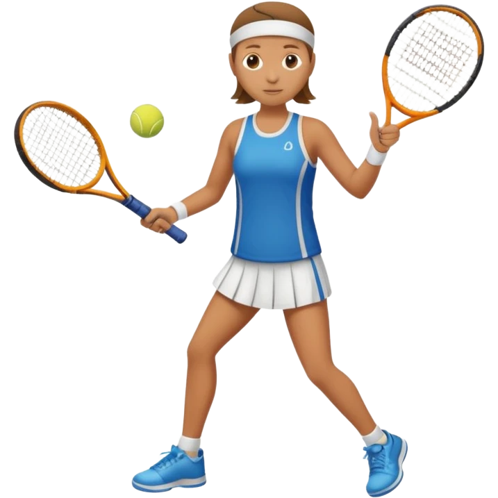 High resolution full body of a tennis player with just a one racket  emoji