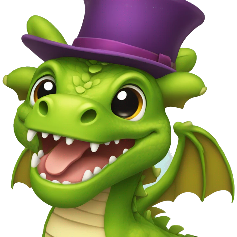 Dragon with hat emoji