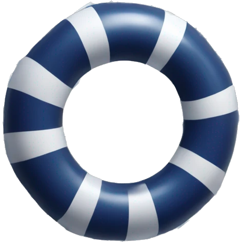 inflatable floating navy blue ring with white stripes  emoji